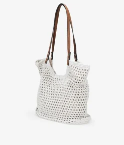 Bosanova Sacs Raphia Et Crochet | Sacs Porté Épaule | Sac bandoulière en crochet beige