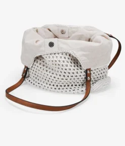 Bosanova Sacs Raphia Et Crochet | Sacs Porté Épaule | Sac bandoulière en crochet beige