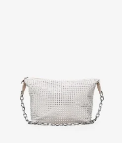 Bosanova Sacs Porté Épaule | Sac bandoulière en nylon beige avec chaîne