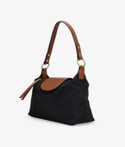Bosanova Sacs Porté Épaule | Petits Sacs | Sac bandoulière en nylon noir avec rabat