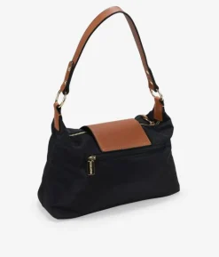 Bosanova Sacs Porté Épaule | Petits Sacs | Sac bandoulière en nylon noir avec rabat