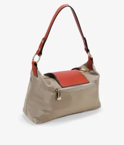 Bosanova Petits Sacs | Sacs Porté Épaule | Sac bandoulière en nylon taupe avec rabat
