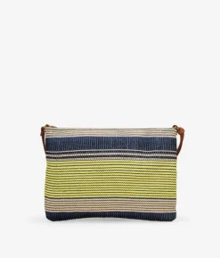 Bosanova Sacs À Bandoulière | Sacs Raphia Et Crochet | Sac bandoulière en raphia bleu avec fermeture éclair