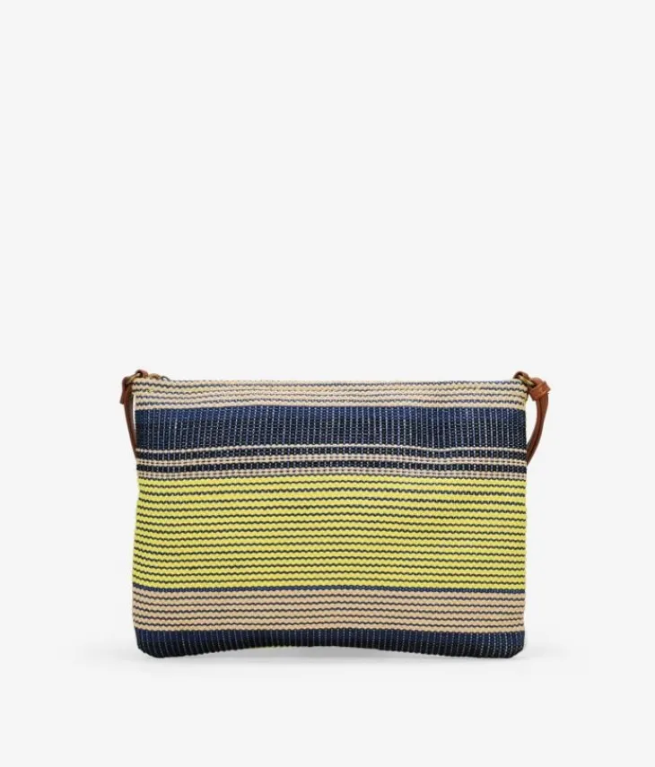 Bosanova Sacs À Bandoulière | Sacs Raphia Et Crochet | Sac bandoulière en raphia bleu avec fermeture éclair