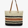 Bosanova Bolsos De Playa | Sacs Raphia Et Crochet | Sac bandoulière en raphia beige à rayures