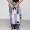 Bosanova Sacs Shopper | Sacs Raphia Et Crochet | Sac bandoulière en raphia à rayures violettes