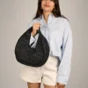 Bosanova Sacs Raphia Et Crochet | Sacs Porté Épaule | Sac bandoulière en raphia noir