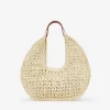 Bosanova Sacs Raphia Et Crochet | Sacs Porté Épaule | Sac bandoulière en raphia beige