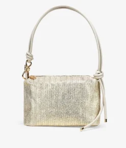 Bosanova Sacs Porté Épaule | Sac bandoulière en raphia métallisé beige