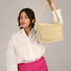 Bosanova Petits Sacs | Sacs Raphia Et Crochet | Sac bandoulière en raphia beige