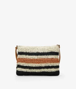 Bosanova Sacs Raphia Et Crochet | Sac bandoulière en raphia beige à rayures