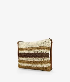 Bosanova Sacs Raphia Et Crochet | Sac bandoulière en raphia marron à rayures