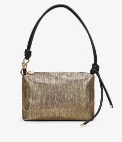 Bosanova Sacs Porté Épaule | Sac bandoulière en raphia métallisé marron