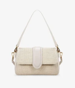 Bosanova Sacs À Bandoulière | Sacs Raphia Et Crochet | Sac bandoulière en raphia beige avec rabat