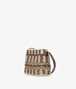 Bosanova Sacs À Bandoulière | Sacs Raphia Et Crochet | Sac bandoulière en raphia beige avec fermeture éclair