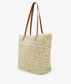 Bosanova Sacs Shopper | Sacs Raphia Et Crochet | Sac bandoulière en raphia beige