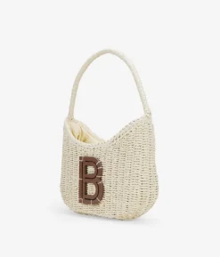 Bosanova Sacs Raphia Et Crochet | Sacs Porté Épaule | Sac bandoulière en raphia beige