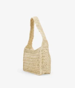 Bosanova Petits Sacs | Sacs Raphia Et Crochet | Sac bandoulière en raphia beige