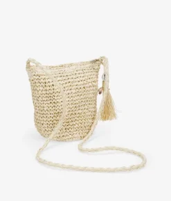 Bosanova Sacs À Bandoulière | Sacs Raphia Et Crochet | Sac bandoulière en raphia beige avec fermeture éclair