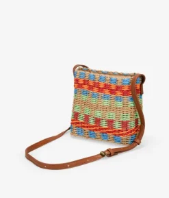 Bosanova Sacs À Bandoulière | Sacs Raphia Et Crochet | Sac bandoulière en raphia multicolore avec fermeture éclair