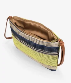 Bosanova Sacs À Bandoulière | Sacs Raphia Et Crochet | Sac bandoulière en raphia bleu avec fermeture éclair