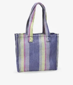 Bosanova Sacs Shopper | Sacs Raphia Et Crochet | Sac bandoulière en raphia à rayures violettes