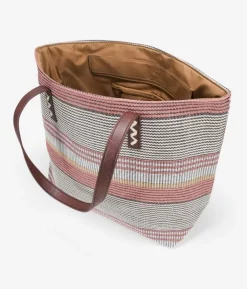 Bosanova Sacs Shopper | Sacs Raphia Et Crochet | Sac bandoulière en raphia beige avec fermeture éclair