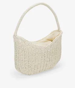 Bosanova Sacs Raphia Et Crochet | Sacs Porté Épaule | Sac bandoulière en raphia beige