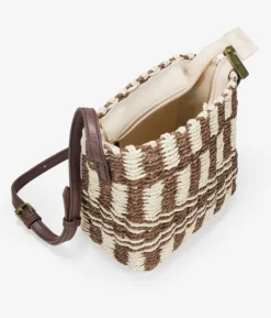 Bosanova Sacs À Bandoulière | Sacs Raphia Et Crochet | Sac bandoulière en raphia beige avec fermeture éclair