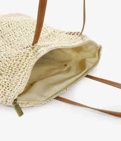 Bosanova Sacs Shopper | Sacs Raphia Et Crochet | Sac bandoulière en raphia beige