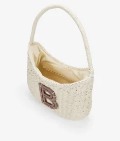 Bosanova Sacs Raphia Et Crochet | Sacs Porté Épaule | Sac bandoulière en raphia beige