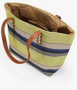 Bosanova Sacs Porté Épaule | Sacs Shopper | Sac bandoulière en raphia bleu avec fermeture éclair