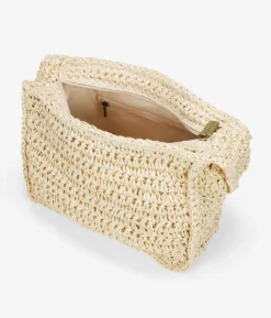 Bosanova Petits Sacs | Sacs Raphia Et Crochet | Sac bandoulière en raphia beige