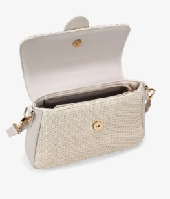 Bosanova Sacs À Bandoulière | Sacs Raphia Et Crochet | Sac bandoulière en raphia beige avec rabat
