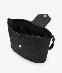 Bosanova Sacs À Bandoulière | Sacs Raphia Et Crochet | Sac bandoulière en raphia noir à rabat