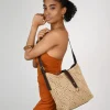 Bosanova Sacs Porté Épaule | Sacs Raphia Et Crochet | Sac bandoulière en sparte marron avec rabat