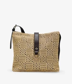 Bosanova Sacs Porté Épaule | Sacs Raphia Et Crochet | Sac bandoulière en sparte marron avec rabat