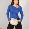Bosanova Sacs À Bandoulière | Petits Sacs | Sac bandoulière gris avec fermeture froncée