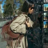 Bosanova Sacs Porté Épaule | Sac bandoulière marron à franges
