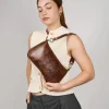 Bosanova Sacs Porté Épaule | Petits Sacs | Sac bandoulière marron avec anneaux sur la poignée