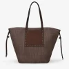 Bosanova Sacs Shopper | Sacs Porté Épaule | Sac bandoulière marron avec clous métalliques
