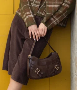 Bosanova Sacs Porté Épaule | Petits Sacs | Sac bandoulière marron avec boucles