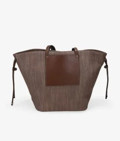 Bosanova Sacs Shopper | Sacs Porté Épaule | Sac bandoulière marron avec clous métalliques