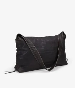 Bosanova Sacs Porté Épaule | Sac bandoulière marron avec fronces et fermeture éclair