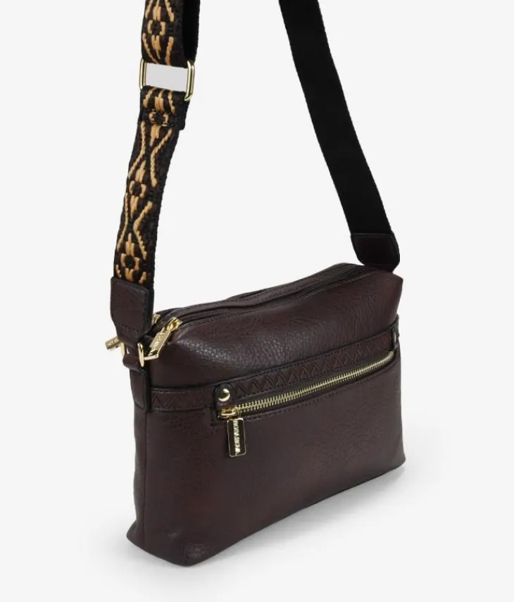 Bosanova Sacs À Bandoulière | Petits Sacs | Sac bandoulière marron avec poignée ethnique