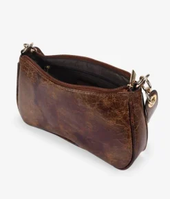 Bosanova Sacs Porté Épaule | Petits Sacs | Sac bandoulière marron avec anneaux sur la poignée