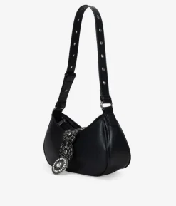 Bosanova Sacs Porté Épaule | Petits Sacs | Sac bandoulière noir à rabat cowboy