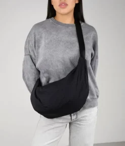 Bosanova Sacs À Bandoulière | Sac bandoulière noir arrondi avec fermeture éclair