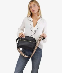 Bosanova Sacs À Bandoulière | Petits Sacs | Sac bandoulière noir avec poignée ethnique