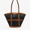 Bosanova Sacs Shopper | Sacs Raphia Et Crochet | Sac bandoulière noir avec filet en osier